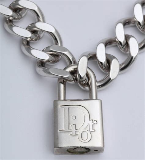 how much is the dior chain lock necklace|christian dior charm station necklace.